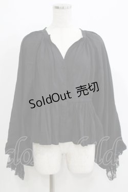 画像1: axes femme purple label / ボリューム袖ブラウス M ブラック H-25-05-20-061-AX-BL-NS-ZH