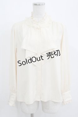 画像1: axes femme / バラ刺繍ラッフルフリルブラウス M アイボリー H-25-05-20-063-AX-BL-NS-ZH