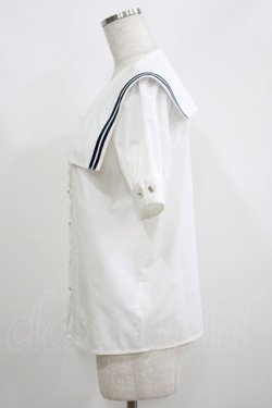 画像2: axes femme / マリン風セーラーカラーブラウス Free オフ H-25-05-20-064-AX-BL-NS-ZH