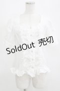axes femme NOSTALGIE / フロントフリルブラウス M オフ H-25-05-20-065-AX-BL-NS-ZH