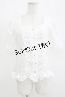 画像1: axes femme NOSTALGIE / フロントフリルブラウス M オフ H-25-05-20-065-AX-BL-NS-ZH