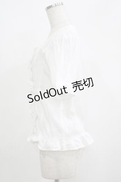 画像2: axes femme NOSTALGIE / フロントフリルブラウス M オフ H-25-05-20-065-AX-BL-NS-ZH