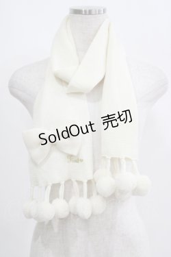 画像1: Fi.n.t / ロゴ刺繍マフラー Free オフ H-25-05-20-076-CA-ZA-NS-ZT273