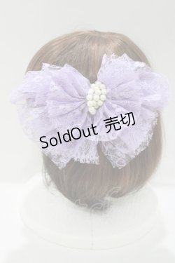 画像2: metamorphose / レースリボンバレッタ  ラベンダー H-25-05-20-080-ME-AC-NS-ZH