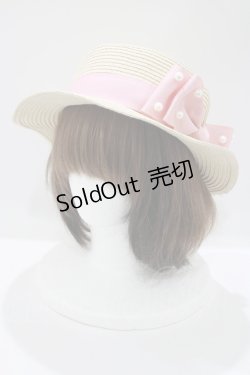 画像1: m petit by misako / TT*AMPLリボンカンカン帽  オフ/ピンク H-25-05-20-081-LO-AC-NS-ZH