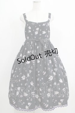 画像1: Enchantlic Enchantilly / すみれのお茶会エレガントジャンパースカート 大きいサイズ ブラック H-25-05-20-006-LO-OP-NS-ZH