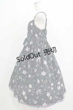 画像2: Enchantlic Enchantilly / すみれのお茶会エレガントジャンパースカート 大きいサイズ ブラック H-25-05-20-006-LO-OP-NS-ZH