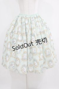 Enchantlic Enchantilly / 猫の女王の肖像画スカート Free ミント H-25-05-20-016-LO-SK-NS-ZH