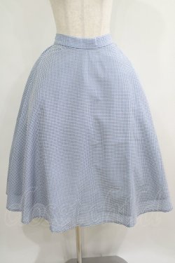 画像1: Fi.n.t / サッカーギンガムフレアースカート Free BLUE×WH H-25-05-21-027-CA-SK-NS-ZH