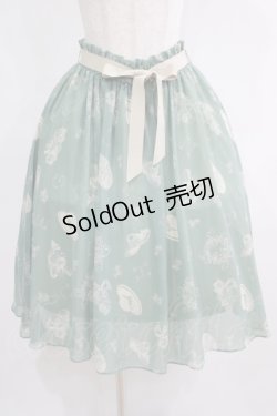 画像1: an another angelus / ストローハット柄シフォンスカート Free ミント H-25-05-21-028-CA-SK-NS-ZH