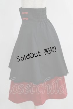 画像2: axes femme / チャイナ釦付きバイカラースカート Free ブラック H-25-05-21-030-AX-SK-NS-ZH