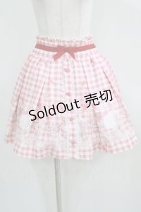 LIZ LISA / SweetBearGelato柄スカート Free レッド H-25-05-21-042-LO-SK-NS-ZH