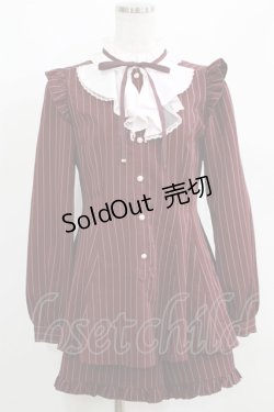 画像1: Secret Honey / ストライプラッフルセットアップ Free ワイン H-25-05-21-046-CA-OP-NS-ZH