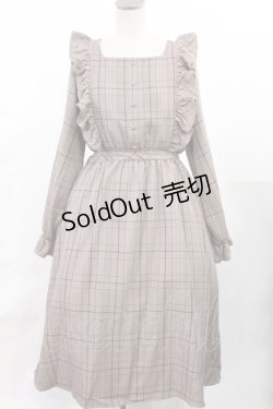 画像1: m petit by misako / チェック長袖ワンピース M ブラウン H-25-05-21-1008-LO-OP-YZ-ZH
