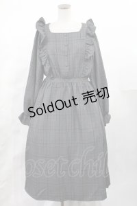 m petit by misako / チェック長袖ワンピース L グレー H-25-05-21-1009-LO-OP-YZ-ZH