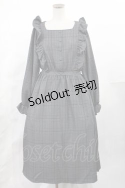 画像1: m petit by misako / チェック長袖ワンピース L グレー H-25-05-21-1009-LO-OP-YZ-ZH