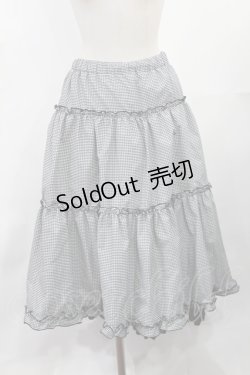 画像1: m petit by misako / NINA'S RVパニエスカート L ブラック/ギンガム(リバーシブル) H-25-05-21-1012-LO-SK-YZ-ZH