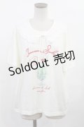 axes femme / 襟付クリームソーダ柄Tシャツ M アイボリー H-25-05-21-1015-AX-TS-YZ-ZH