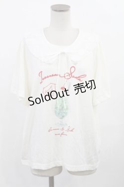 画像1: axes femme / 襟付クリームソーダ柄Tシャツ M アイボリー H-25-05-21-1015-AX-TS-YZ-ZH