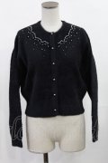 an another angelus / スカラップパール刺繍ファーライクニットカーディガン Free ブラック H-25-05-21-1017-CA-TO-NS-ZH
