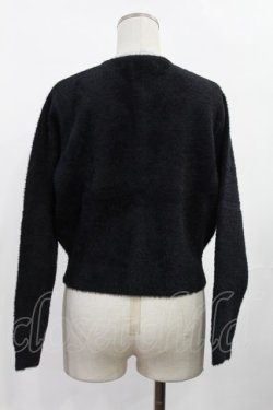 画像2: an another angelus / スカラップパール刺繍ファーライクニットカーディガン Free ブラック H-25-05-21-1017-CA-TO-NS-ZH