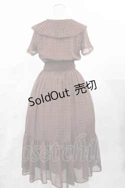 画像2: an another angelus / プリーツフリル衿シアーチェックワンピース Free BROWN H-25-05-21-1002-CA-OP-NS-ZH