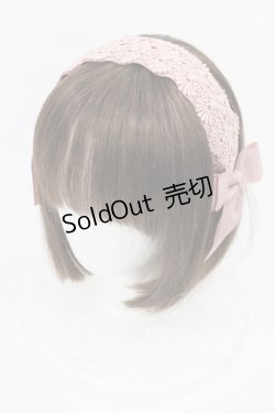 画像1: m petit by misako / レースリボンカチューシャ  ピンク H-25-05-21-1028-LO-AC-YZ-ZH