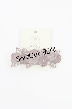 画像1: axes femme / カメリアブーケバレッタ  濃ピンク H-25-05-21-1032-AX-AC-NS-ZH
