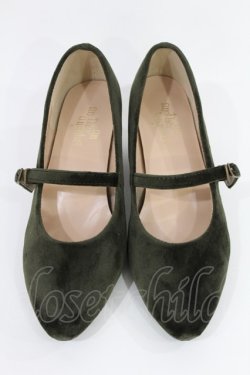 画像1: an another angelus / クロスストラップベロアパンプス M/23.5cm グリーン H-25-05-21-1034-CA-SH-NS-ZH