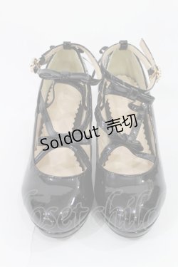画像1: axes femme POETIQUE / レースアップエナメルパンプス M ブラック H-25-05-21-1035-AX-SH-NS-ZH