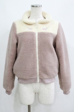 画像1: Fi.n.t / 花刺繍入りボアブルゾン Free PINK H-25-05-21-054-CA-CO-NS-ZH