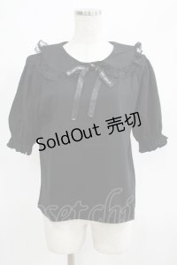 m petit by misako / NINA'sコラボ襟付きプルオーバー L ブラック H-25-05-21-057-LO-TO-NS-ZH