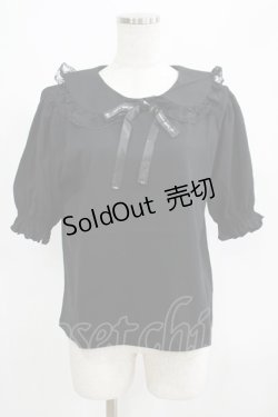 画像1: m petit by misako / NINA'sコラボ襟付きプルオーバー L ブラック H-25-05-21-057-LO-TO-NS-ZH