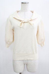 F&A / ボウタイ5分袖ニットプルオーバー Free IVORY H-25-05-21-064-LO-TO-NS-ZH