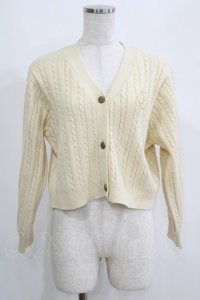 Fi.n.t / モノグラムロゴ刺繍ケーブルニットカーディガン Free IVORY H-25-05-21-066-CA-TO-NS-ZT429