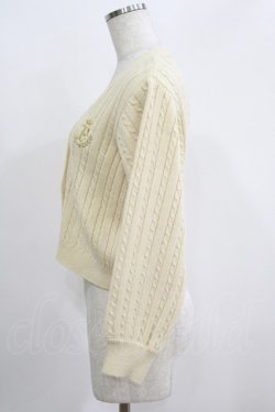 画像2: Fi.n.t / モノグラムロゴ刺繍ケーブルニットカーディガン Free IVORY H-25-05-21-066-CA-TO-NS-ZH