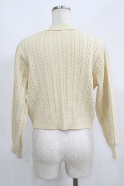 画像3: Fi.n.t / モノグラムロゴ刺繍ケーブルニットカーディガン Free IVORY H-25-05-21-066-CA-TO-NS-ZH