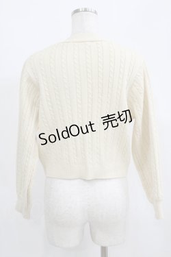画像3: Fi.n.t / モノグラムロゴ刺繍ケーブルニットカーディガン Free IVORY H-25-05-21-066-CA-TO-NS-ZT429