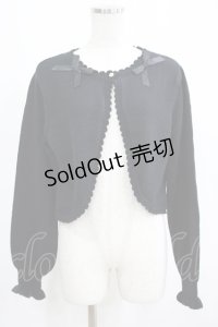 m petit by misako / リボンニットボレロ L ブラック H-25-05-21-067-LO-TO-NS-ZH