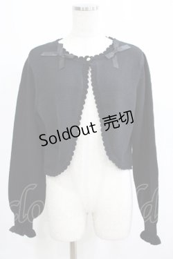 画像1: m petit by misako / リボンニットボレロ L ブラック H-25-05-21-067-LO-TO-NS-ZH