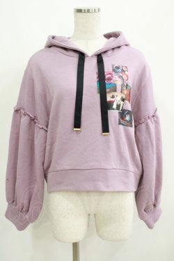 画像1: axes femme POETIQUE / フォトコラージュパーカープルオーバー M パープル H-25-05-21-070-AX-TO-NS-ZH
