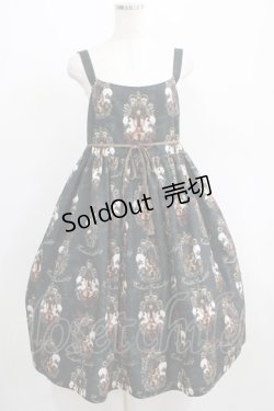 画像1: Enchantlic Enchantilly / 王女様のヴァイオリンジャンパースカート 大きいサイズ モスグリーン H-25-05-21-002-LO-OP-NS-ZH