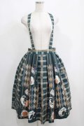 Forest Wardrobe（海外ロリータブランド） / Bouquet Plaid Strap Skirt XL グリーン H-25-05-21-022-GO-SK-NS-ZH