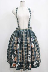 Forest Wardrobe（海外ロリータブランド） / Bouquet Plaid Strap Skirt XL グリーン H-25-05-21-022-GO-SK-NS-ZH