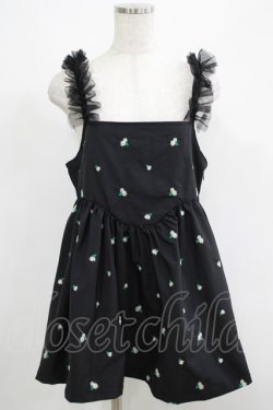 画像1: Candy Stripper / TINY FLOWER MINI ONE-PIECE  ブラック H-25-05-22-026-PU-OP-KB-ZH