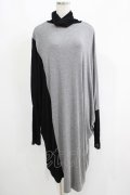NieR Clothing / 配色ハイネックワンピース  黒×グレー H-25-05-22-027-PU-OP-KB-ZH