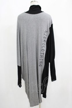 画像3: NieR Clothing / 配色ハイネックワンピース  黒×グレー H-25-05-22-027-PU-OP-KB-ZH