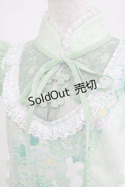 画像5: Qutie Frash / 和柄チャイナ後ろロングワンピ  ミントグリーン H-25-05-22-028-QU-OP-KB-ZH