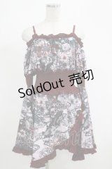 Qutie Frash / 和柄オフショルチュニック  ワイン H-25-05-22-030-QU-TO-KB-ZH