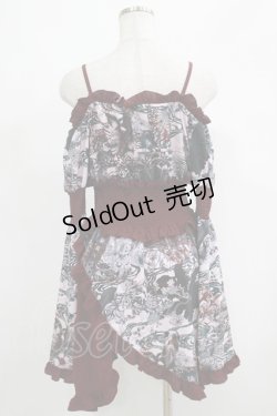 画像3: Qutie Frash / 和柄オフショルチュニック  ワイン H-25-05-22-030-QU-TO-KB-ZH